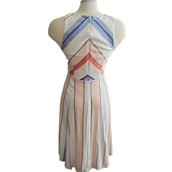 Highline Collective Sleeveless Stripe Dress Cream Blue Orange Peach Size 2 - Picture 6 of 10